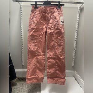Girls SO Kids Casual Wide Leg Lightweight Cargo Pants Bottoms in Dusty Pink